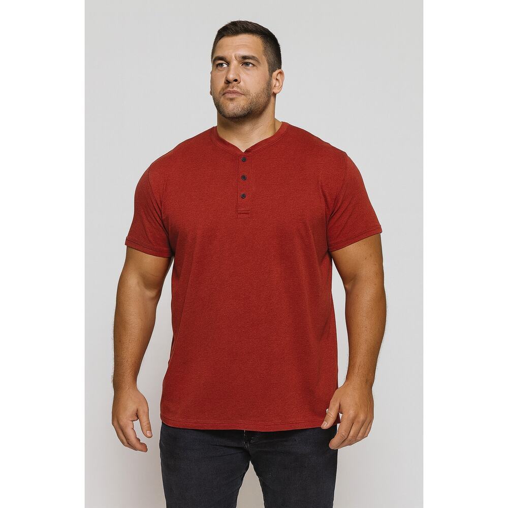 American Eagle flex sz XXL 3 button lived in henley red casual comfort soft